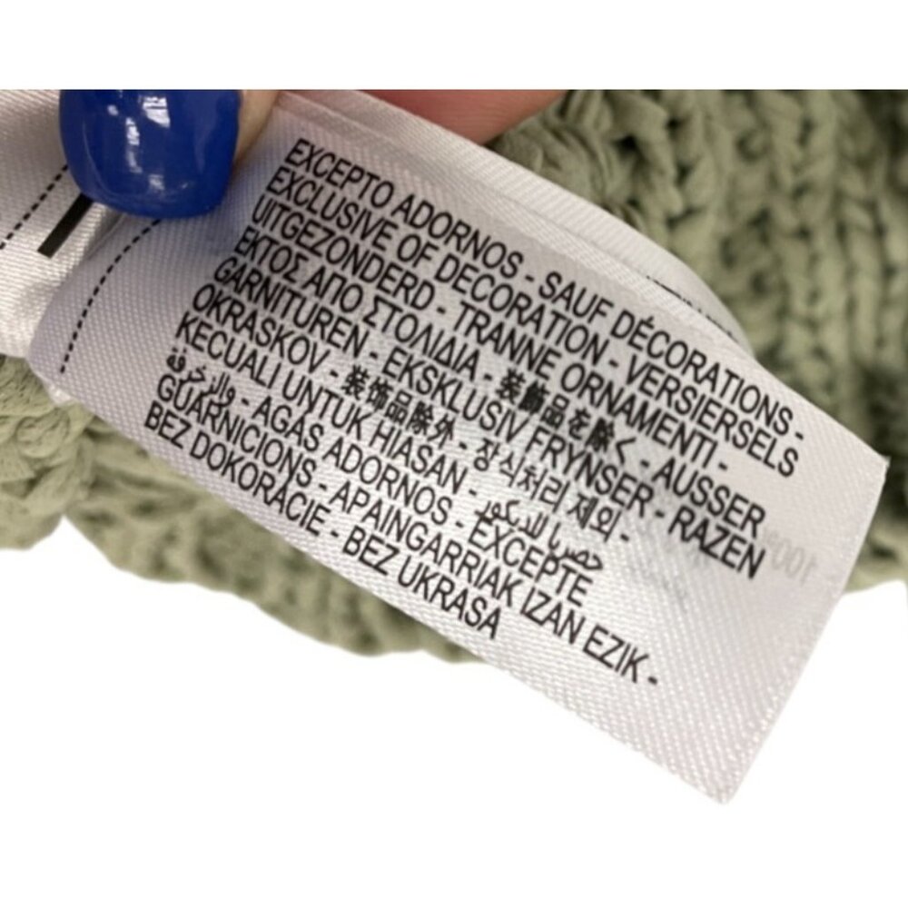 Zara Women Knit Sweater Cardigan Chunky S Small Green flower button 3920/237 NWT - Picture 14 of 16